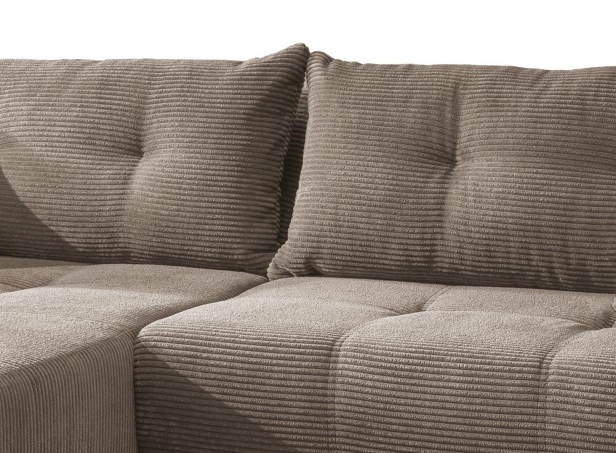 Ecksofa Liegefunktion Restato Graubraun - Graubraun/Schwarz, MODERN, Holz/Textil (177/246cm) - MID.YOU