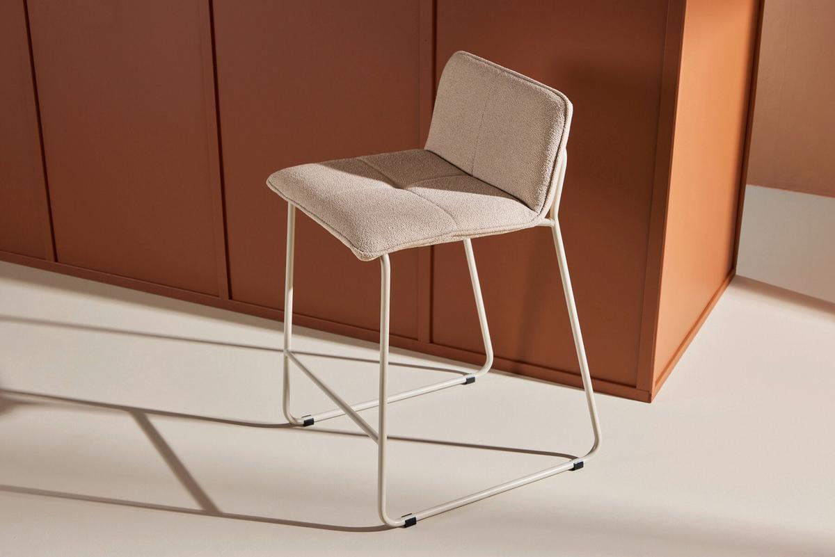 Barhocker-set Bisbee Beige B: 44,7 Cm - Beige, MODERN, Textil/Metall (44,7/85/50cm) - Livetastic