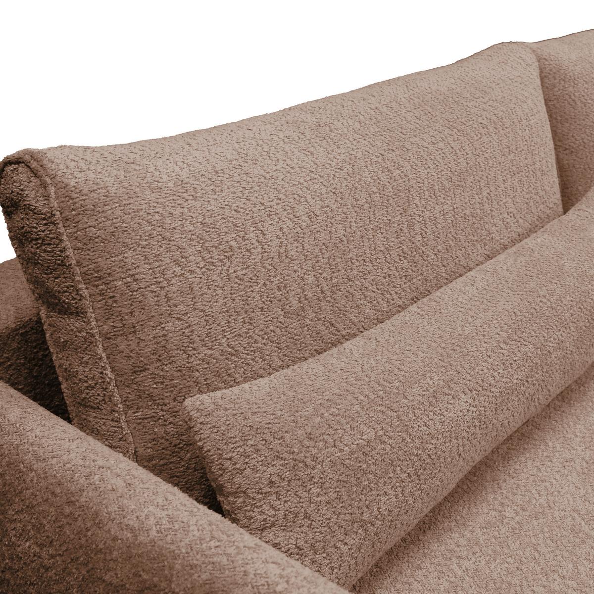 Ecksofa Abriamo Braun 204x273 cm - Creme/Schwarz, Design, Textil (204/273cm) - MID.YOU