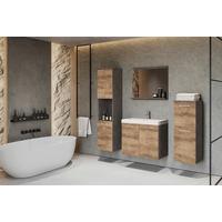 Badezimmer Malo-Matera5-Teilig Kastanieeiche/Anthrazitb:120cm - Kastanieneichefarben/Anthrazit, LIFESTYLE, Keramik/Holzwerkstoff (120/132,8/30,2cm) - P & B