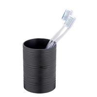 Zahnputzbecher Lyon Schwarz B: 7,5 cm - Schwarz, Trend, Kunststoff (7,5/10,5/7,5cm)