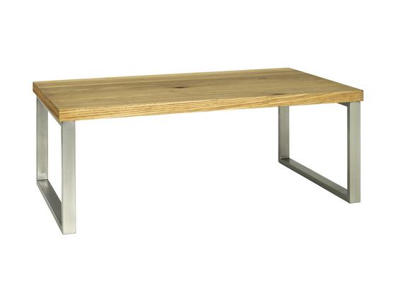 Couchtisch Massivholz + Stahl Oak Coffee, Eichefarben - Edelstahlfarben/Eichefarben, Basics, Holzwerkstoff/Metall (100/38/60cm) Couchtisch Massivholz + Stahl Oak Coffee, Eichefarben - Edelstahlfarben/Eichefarben, Basics, Holzwerkstoff/Metall (100/38/60cm)