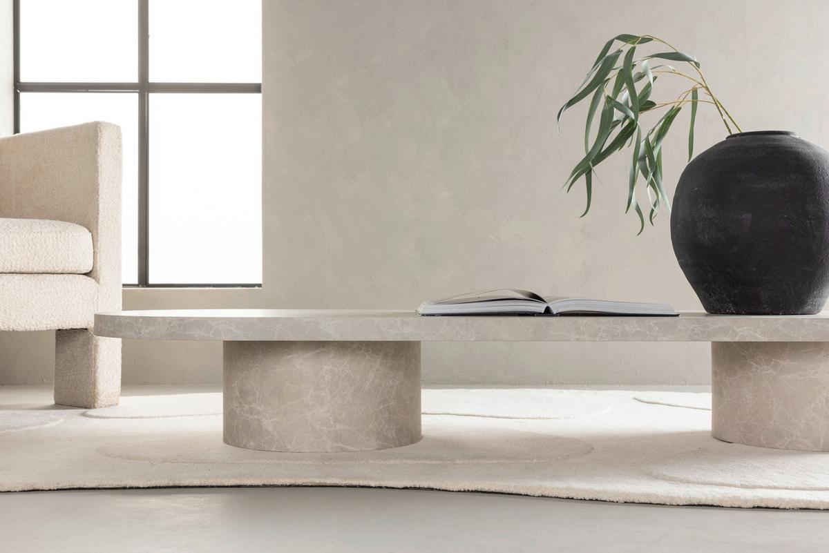 Couchtisch Narvik - Beige, Design, Holz (190/60/25cm) - Livetastic