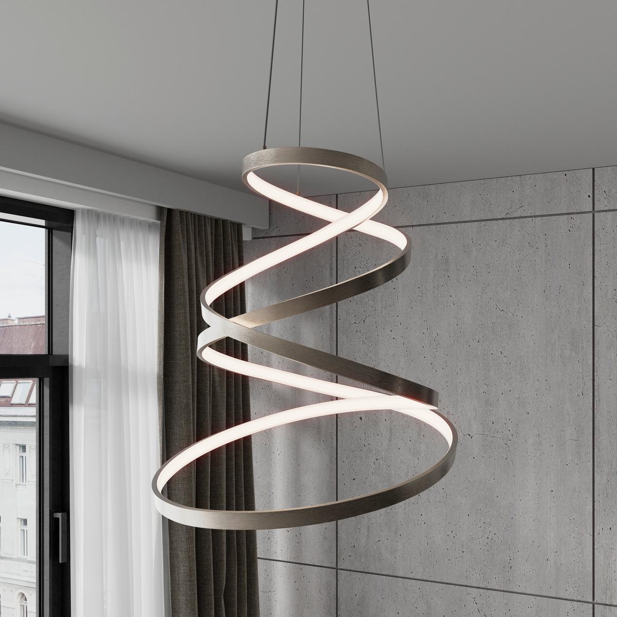LED-HÄNGELEUCHTE CHANTAL - Champagner, Basics, Kunststoff/Metall (50/120cm) - Luca Bessoni
