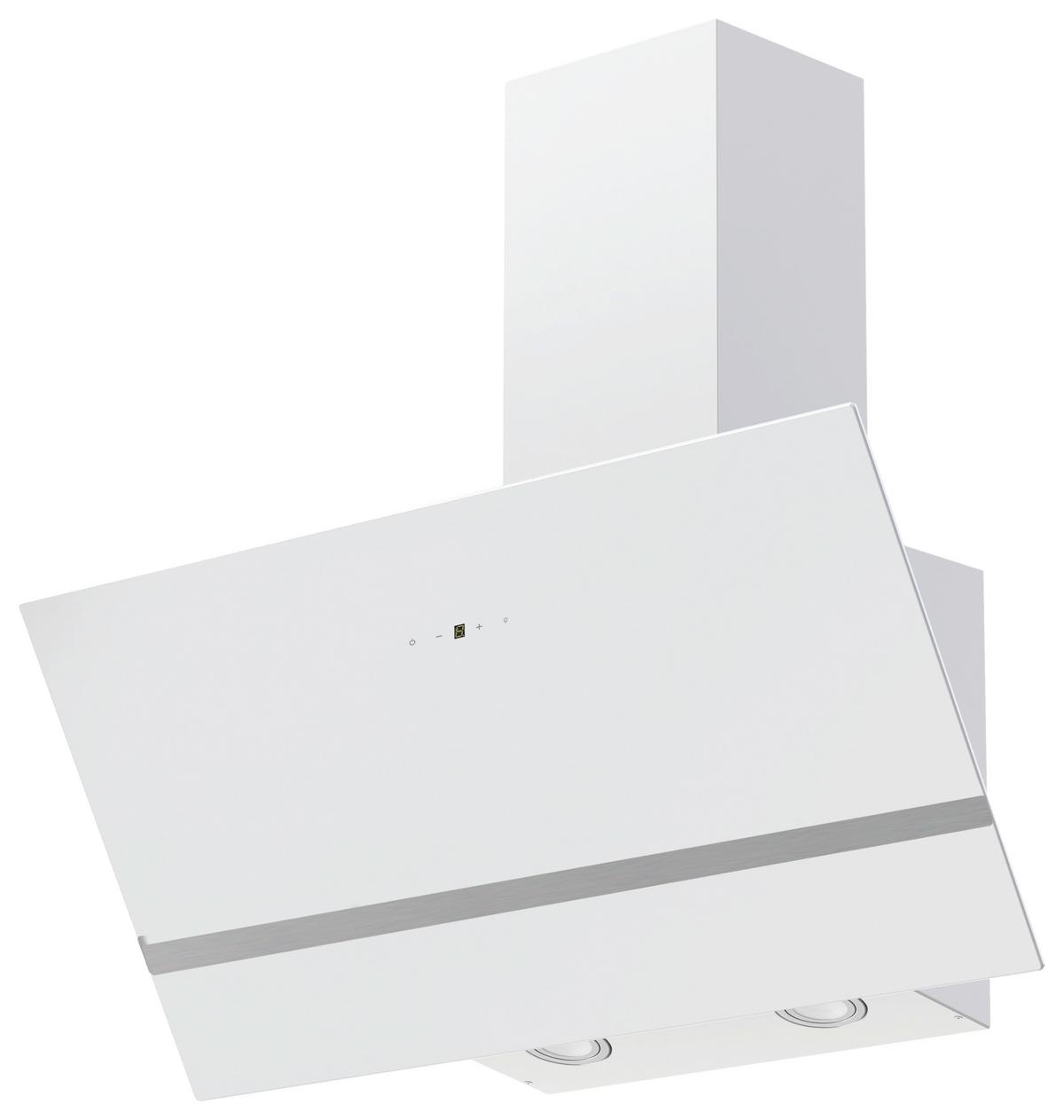 Dunstabzugshaube Respekta Hera BxHxT: 89,5x74,2-109,2x38,5 cm - Weiß, Trend, Glas/Metall (89,5/74,2-109,2/38,5cm) - Respekta
