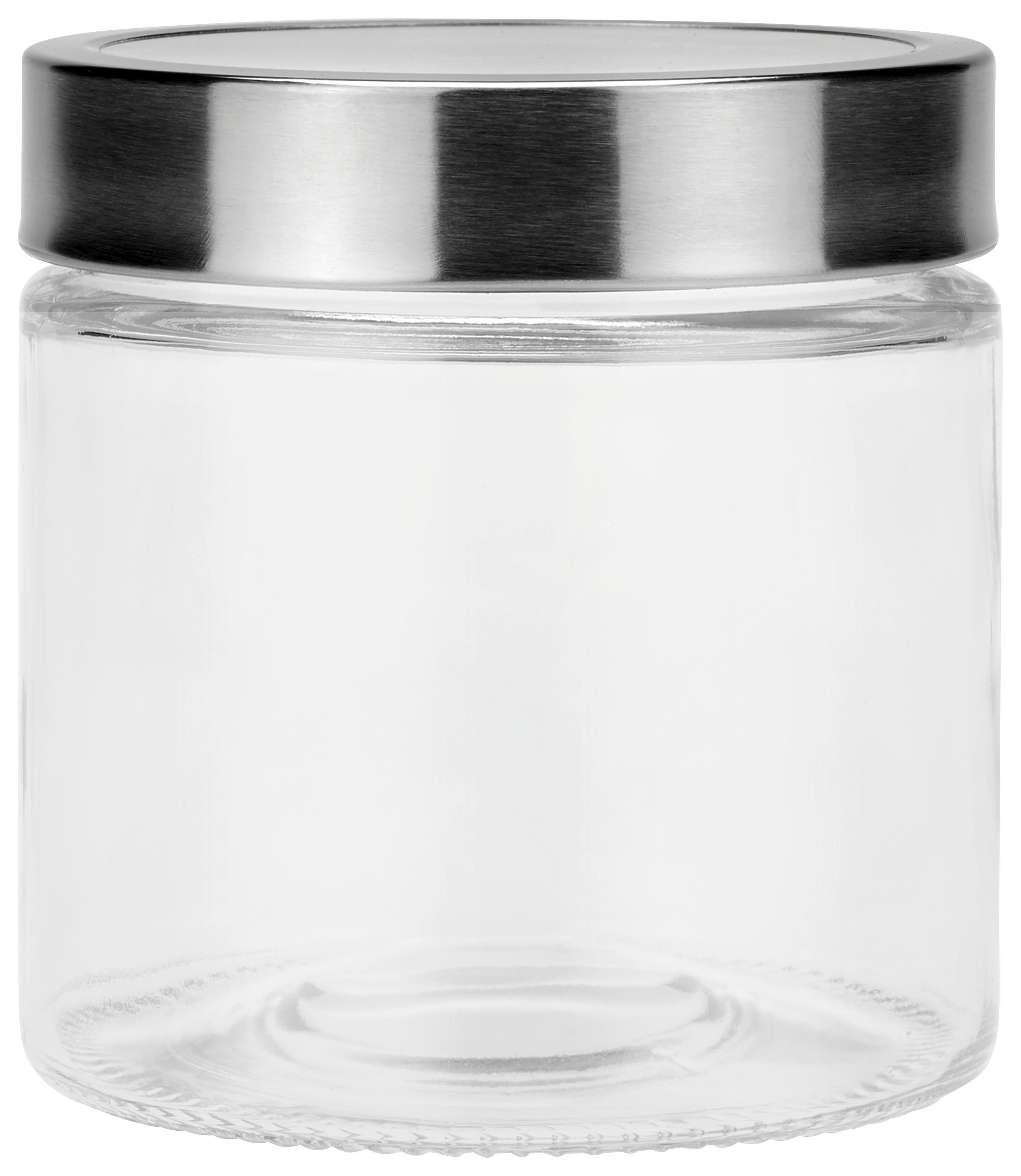 Vorratsdose Aus Glas Catleen Ca. 0,8 L, Hitzebeständig - Klar/Edelstahlfarben, MODERN, Glas/Kunststoff (11/11,5cm) - Luca Bessoni