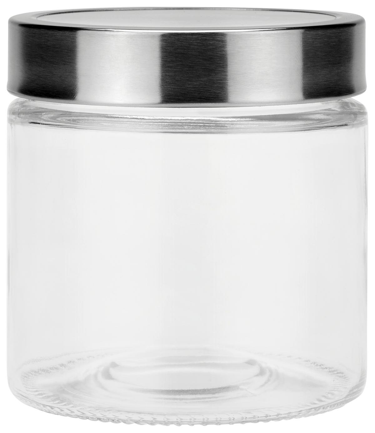 Vorratsdose aus Glas Catleen ca. 0,8 L, Hitzebeständig - Klar/Edelstahlfarben, MODERN, Glas/Kunststoff (11/11,5cm) - Luca Bessoni
