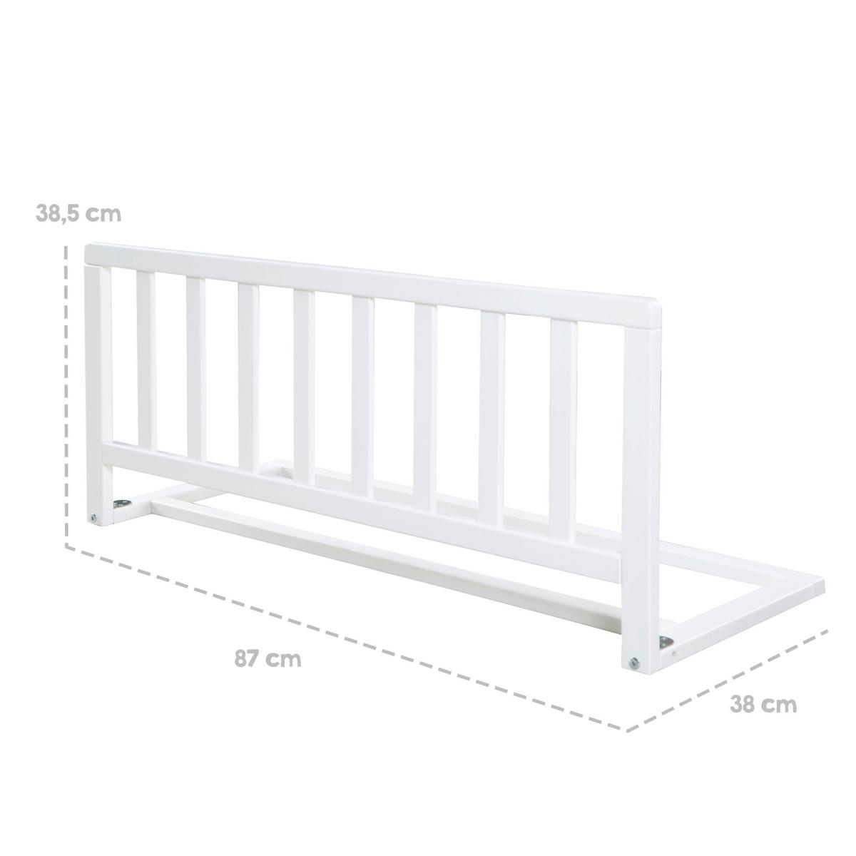 Zábrana na postel LUNA dřevo bílé lakované - Konvenční, kov/dřevo (87.5/38/38cm)