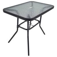 Záhrdní stůl 80x55cm - antracitová, Basics, kov/sklo (80/55/70cm) - Gardenson