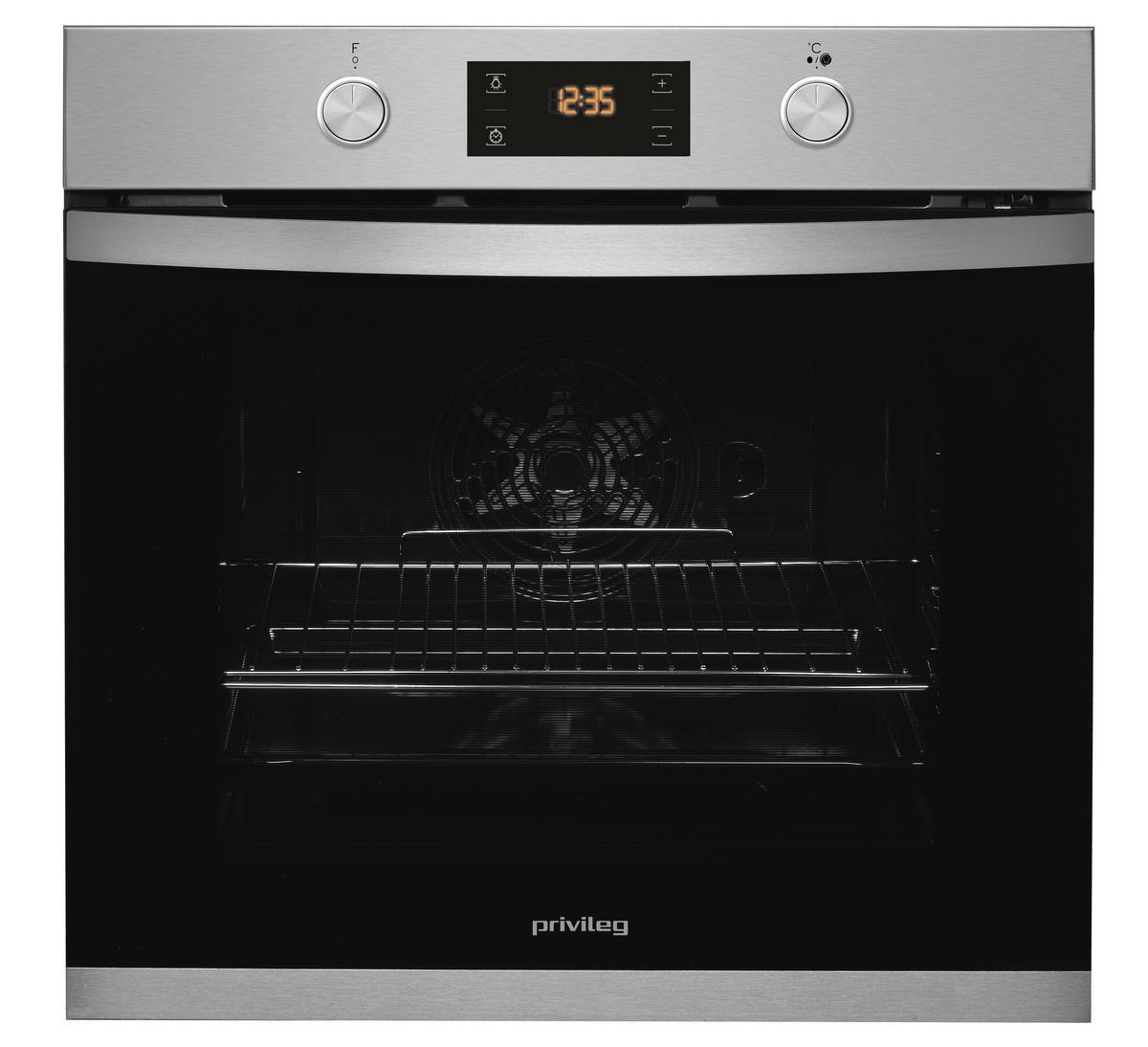 Privileg Einbau-backofen B: 59,5cm Silber, Click&clean - Silberfarben/Schwarz, Basics, Glas/Metall (59,5/59,5/54,9cm) - Privileg