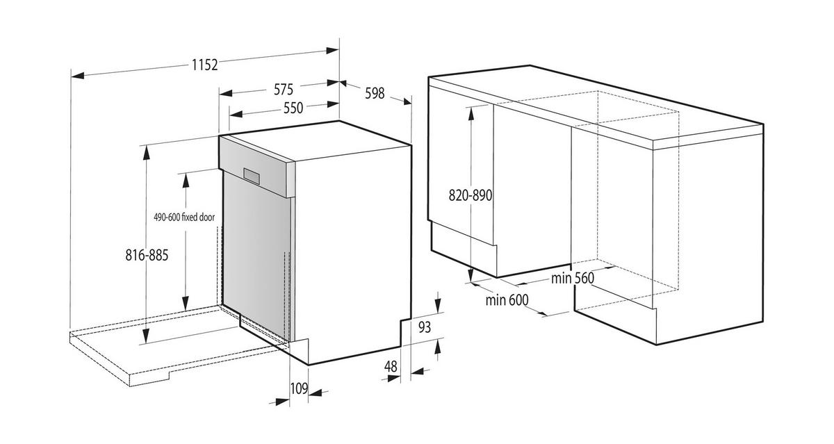Einbau-Geschirrspüler Gi642e90x B: 59,8 cm - Edelstahlfarben, Basics, Metall (59,8/81,5/55,5cm) - Gorenje
