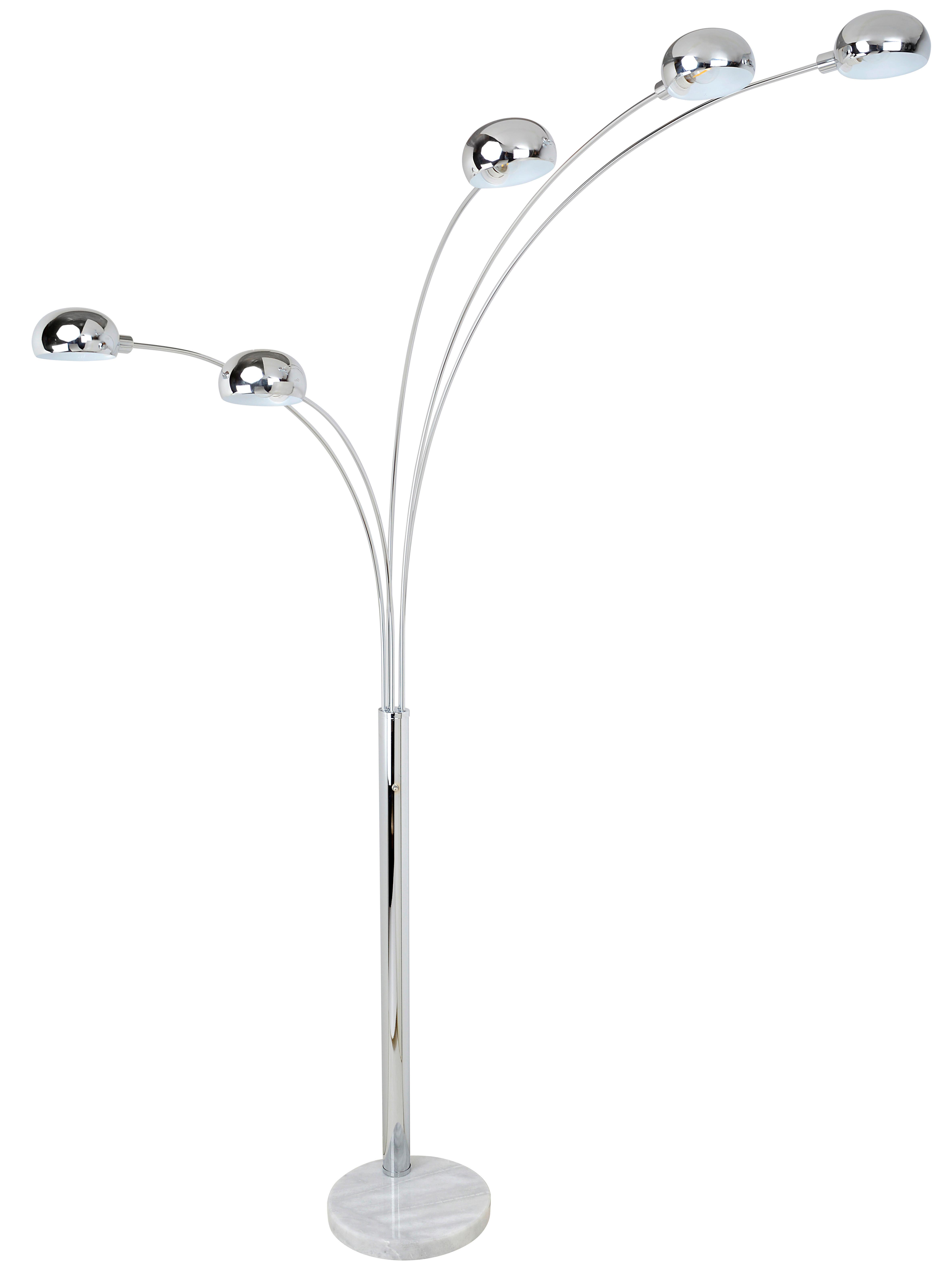 Stehlampe Leona Chromfarben/Nickelfarben - Chromfarben/Nickelfarben, MODERN, Metall (200cm) - Luca Bessoni