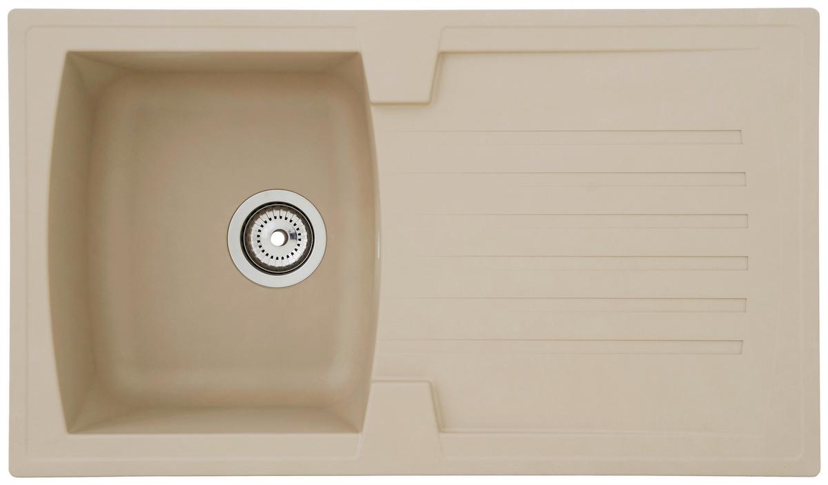 Spüle Respekta Boston Stein Bxt: 86x50 Cm - Beige, Trend, Glas/Kunststoff (86/20/50cm) - Respekta
