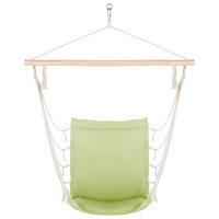 ZÁVĚSNÉ KŘESLO RELAX - šalvějově zelená/přírodní barvy, dřevo/textil (100/47cm) - Modern Living