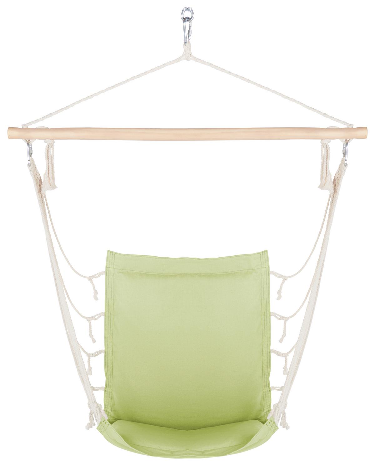 ZÁVĚSNÉ KŘESLO RELAX - šalvějově zelená/přírodní barvy, dřevo/textil (100/47cm) - Modern Living