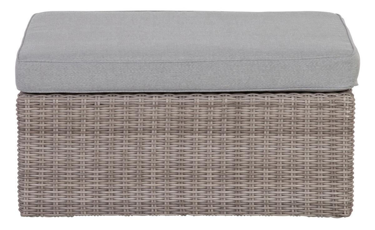 Loungegarnitur 5-tlg Palma Aus Kunststoff Mit Kissen - Grau, Basics, Glas/Textil (93/65/71cm) - Gardenson