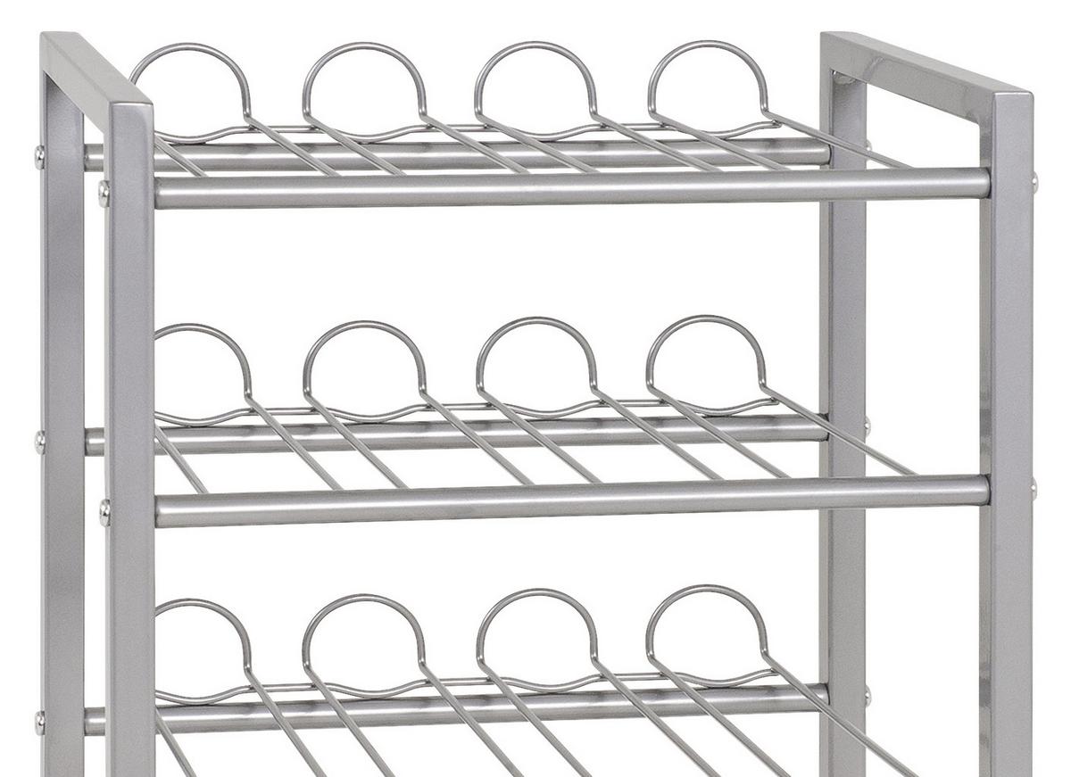Weinregal Metall Alufarben 35 Flaschen Bxh: 34x59 Cm - Alufarben, MODERN, Metall (34/59/22cm)