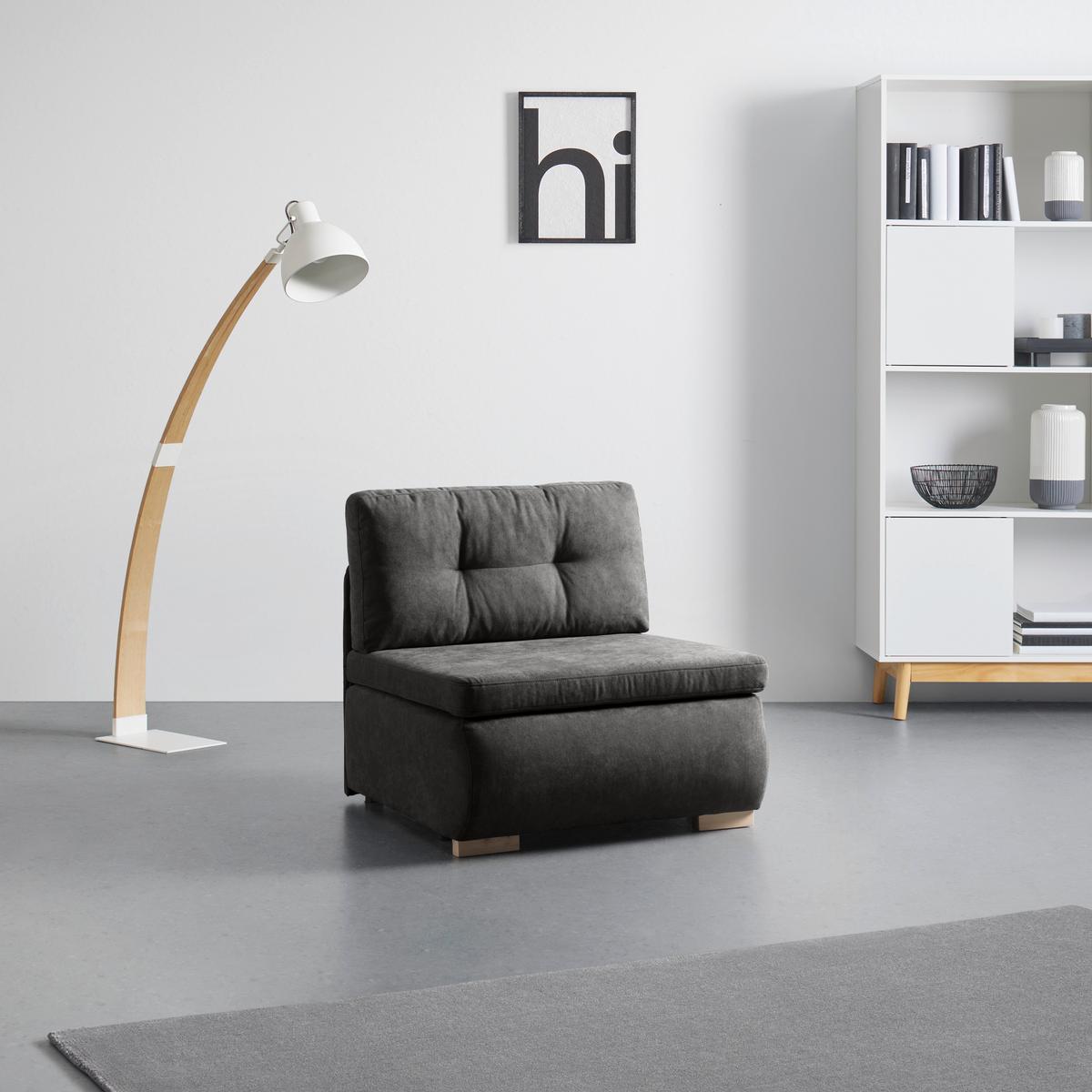 Rozkládací křeslo MODENA, tmavě hnědá - tmavě hnědá/černá, textil/plast (89/88/90cm) - Based