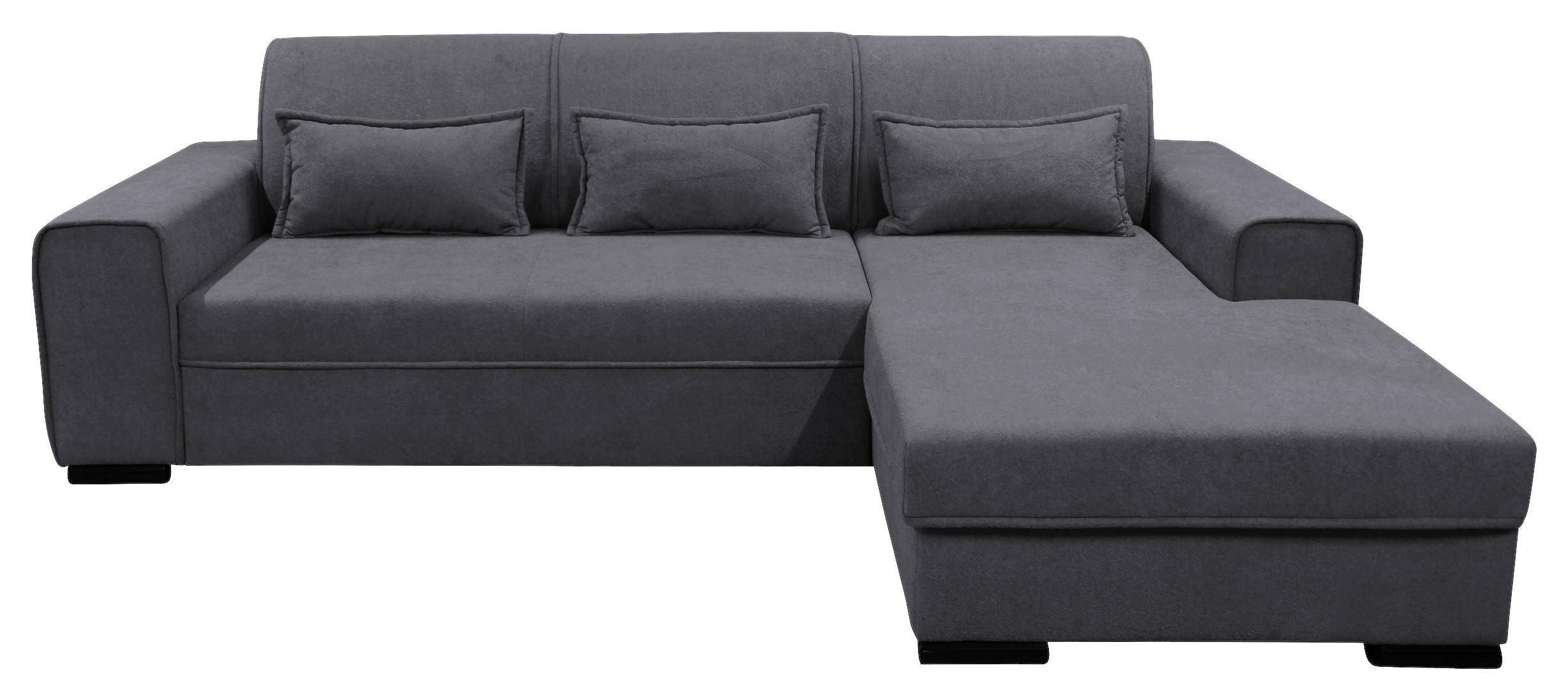 Ecksofa Classic Dunkelgrau 270x175 Cm - Dunkelgrau/Schwarz, Design, Textil (270/175cm) - MID.YOU