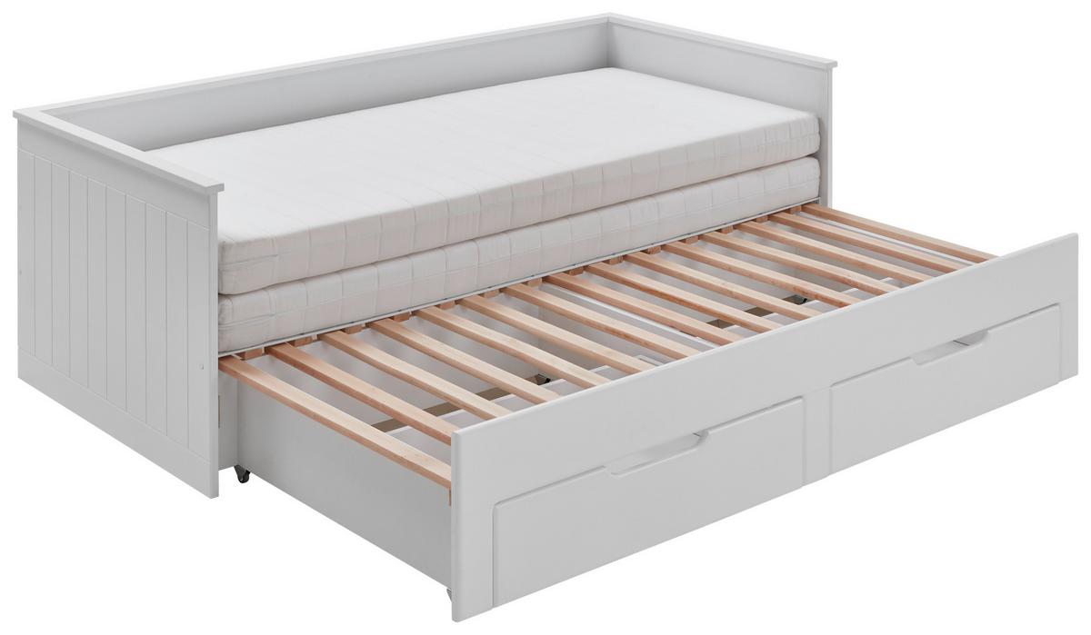Kihúzható Ágy Clara - bükk/fehér, Basics, faalapú anyag/fa (90/200cm) - P & B
