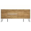Sideboard Posseik Industrial Eichefarben/Weiß B: 177 cm - Eichefarben/Weiß Hochglanz, Design, Holzwerkstoff (177/75,8/42cm) - P & B