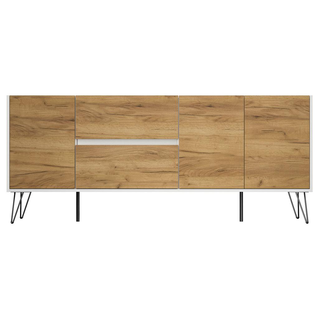 Sideboard Posseik Industrial Eichefarben/Weiß B: 177 cm