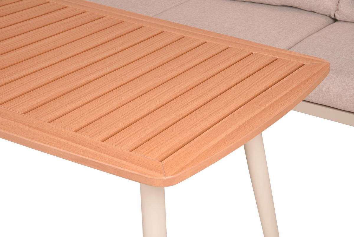 DINING-LOUNGESET LOUNGE-ECKGRUPPE TULUM - Sandfarben/Beige, MODERN, Kunststoff/Textil (126/126cm) - Gardenson