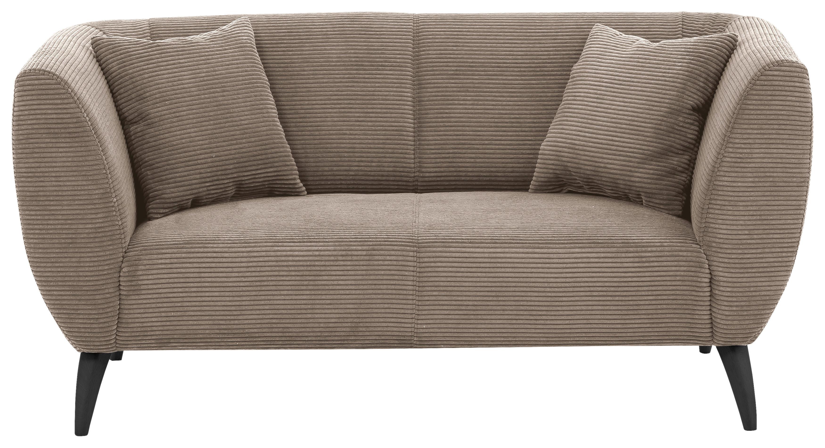 2-Sitzer-Sofa Colori Graubraun Rücken echt - Graubraun/Schwarz, MODERN, Textil (172/83/88cm) - MID.YOU