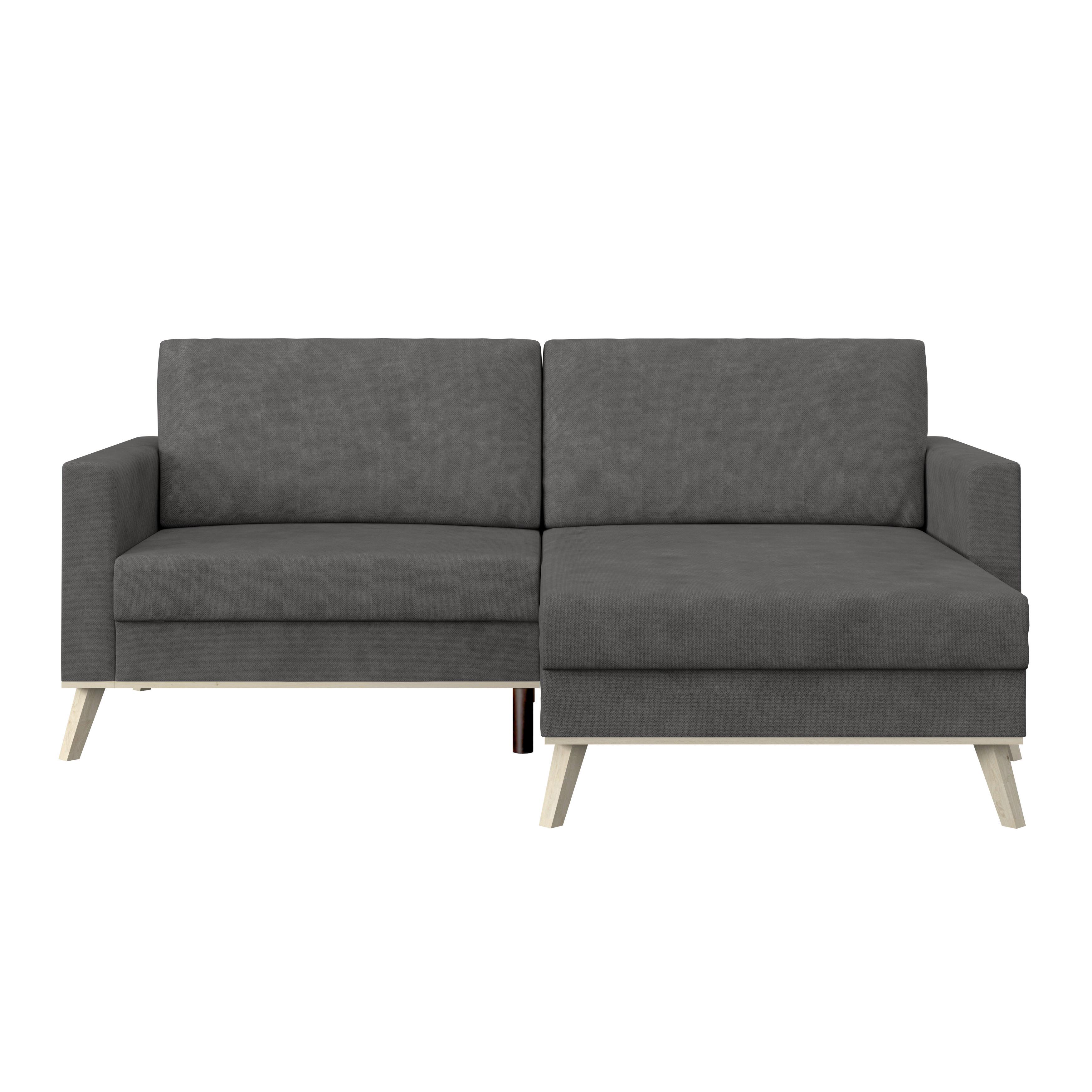 Ecksofa Carini - Eichefarben/Anthrazit, Basics, Textil (222/152cm)