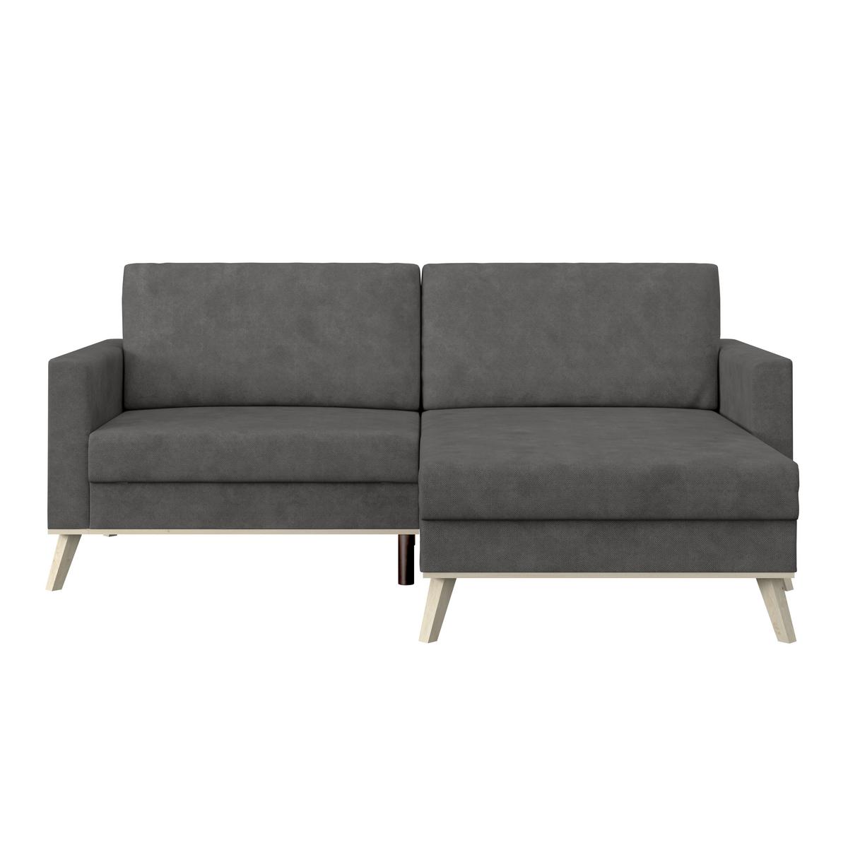 Ecksofa Carini - Eichefarben/Anthrazit, Basics, Textil (222/152cm)