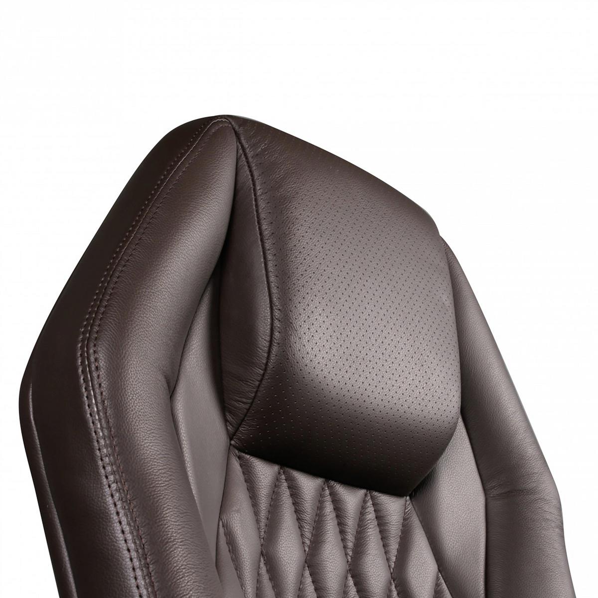 Chefsessel Monterey Echtleder Mit Armlehnen + Wippfunktion - Alufarben/Braun, MODERN, Leder/Kunststoff (67/136/67cm) - MID.YOU