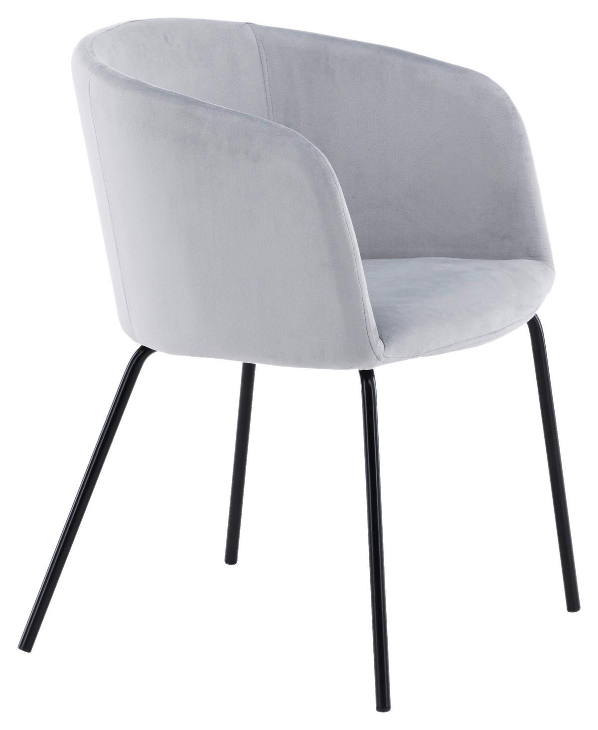 Armlehnstuhl Berit - Hellgrau/Schwarz, Design, Textil/Metall (55/78/55cm) - Livetastic