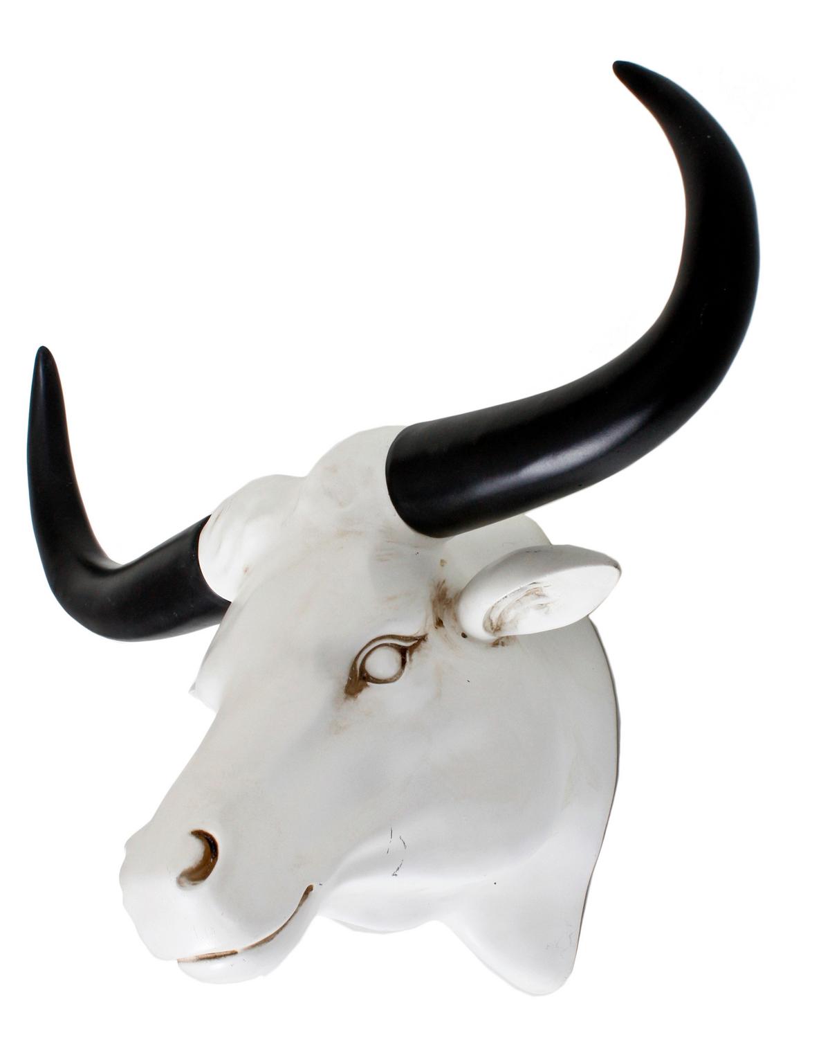 Geweih Schwarz Weiß B: 42,5 Cm - Schwarz/Weiß, Basics, Kunststoff (42,5/25/53,5cm)