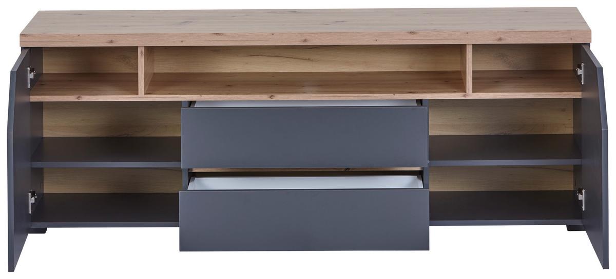 TV stolík PEPE - čierna/biela, Modern, kompozitné drevo/plast (160/58,4/40cm)