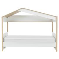 Hochbett MATIS 90x200 cm - Kastanienfarben/Weiß, Basics, Holzwerkstoff (90/200cm)