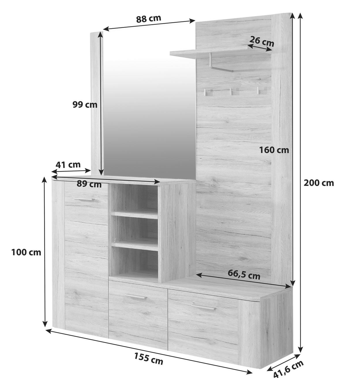 Garderobe Big Bang » mit Spiegel und Stauraum