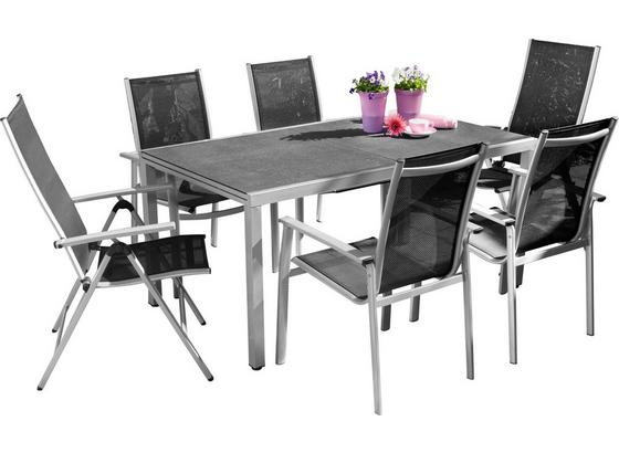 Greemotion Gartengarnitur Monza - Dunkelgrau/Silberfarben, MODERN, Metall - Greemotion Greemotion Gartengarnitur Monza - Dunkelgrau/Silberfarben, MODERN, Metall - Greemotion