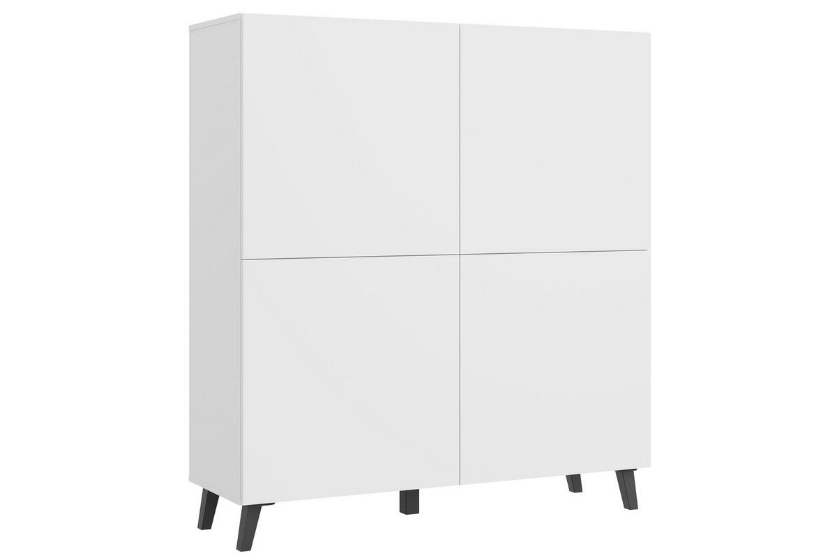Highboard Phuket 120 Weiß B: 120 Cm - Schwarz/Weiß, Design, Holzwerkstoff (120/128/39cm) - Livetastic