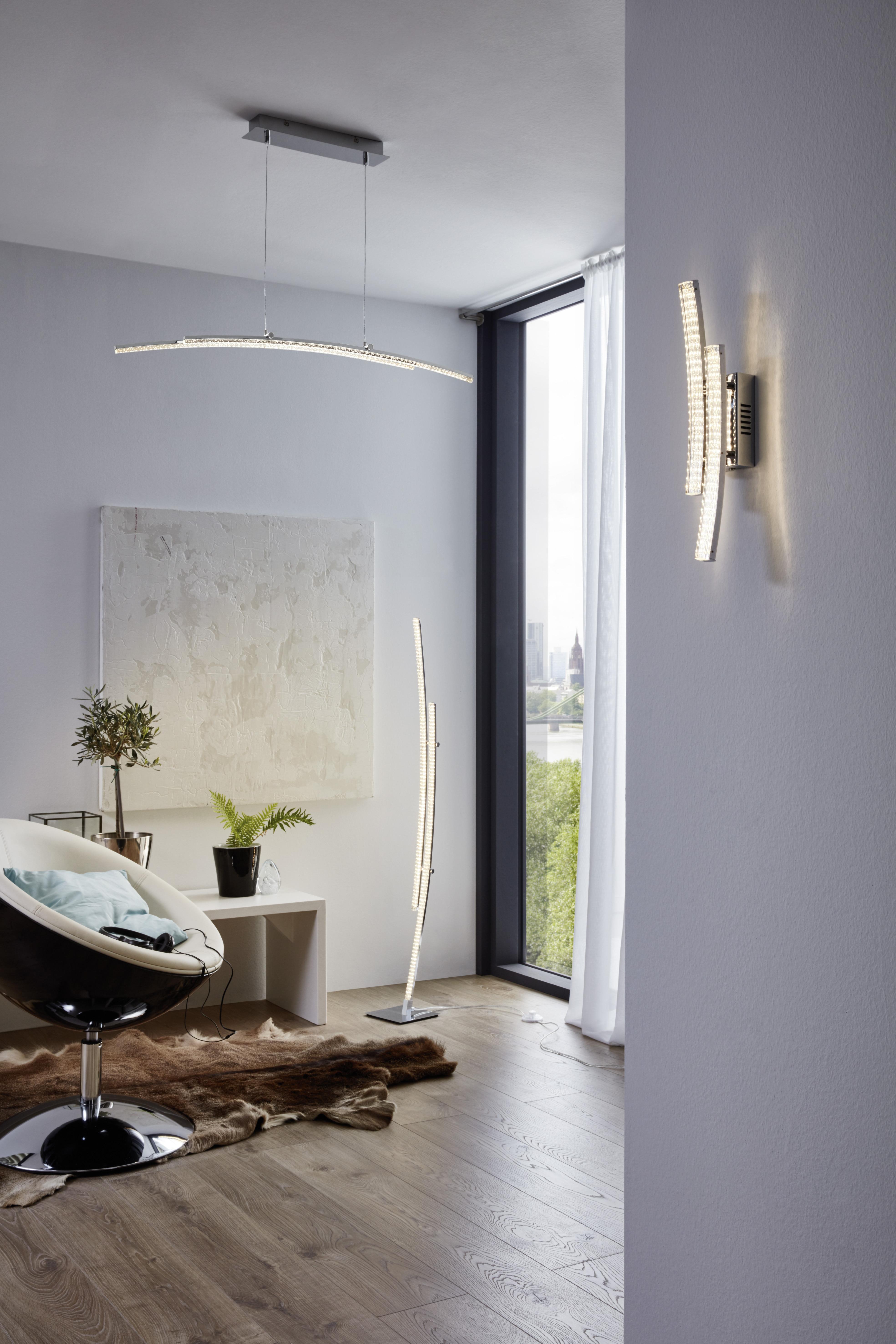 LED-Wandleuchte Pertini 2-Flammig - Chromfarben/Transparent, MODERN, Kunststoff/Metall (33cm)