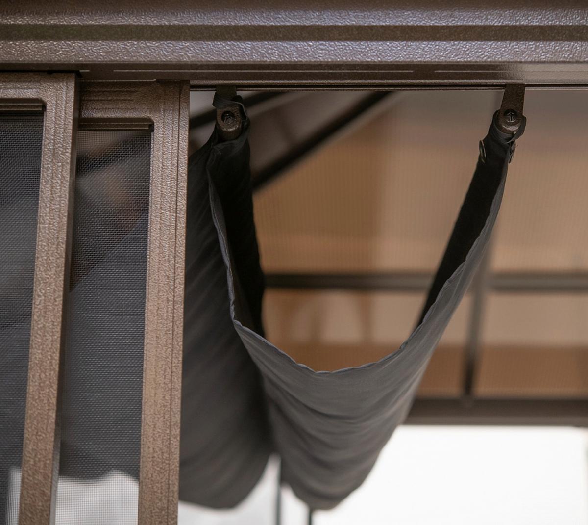 Pavillon Castel 362x297 cm Wetterfest - Bronzefarben, Basics, Kunststoff/Metall (362/283/297cm)