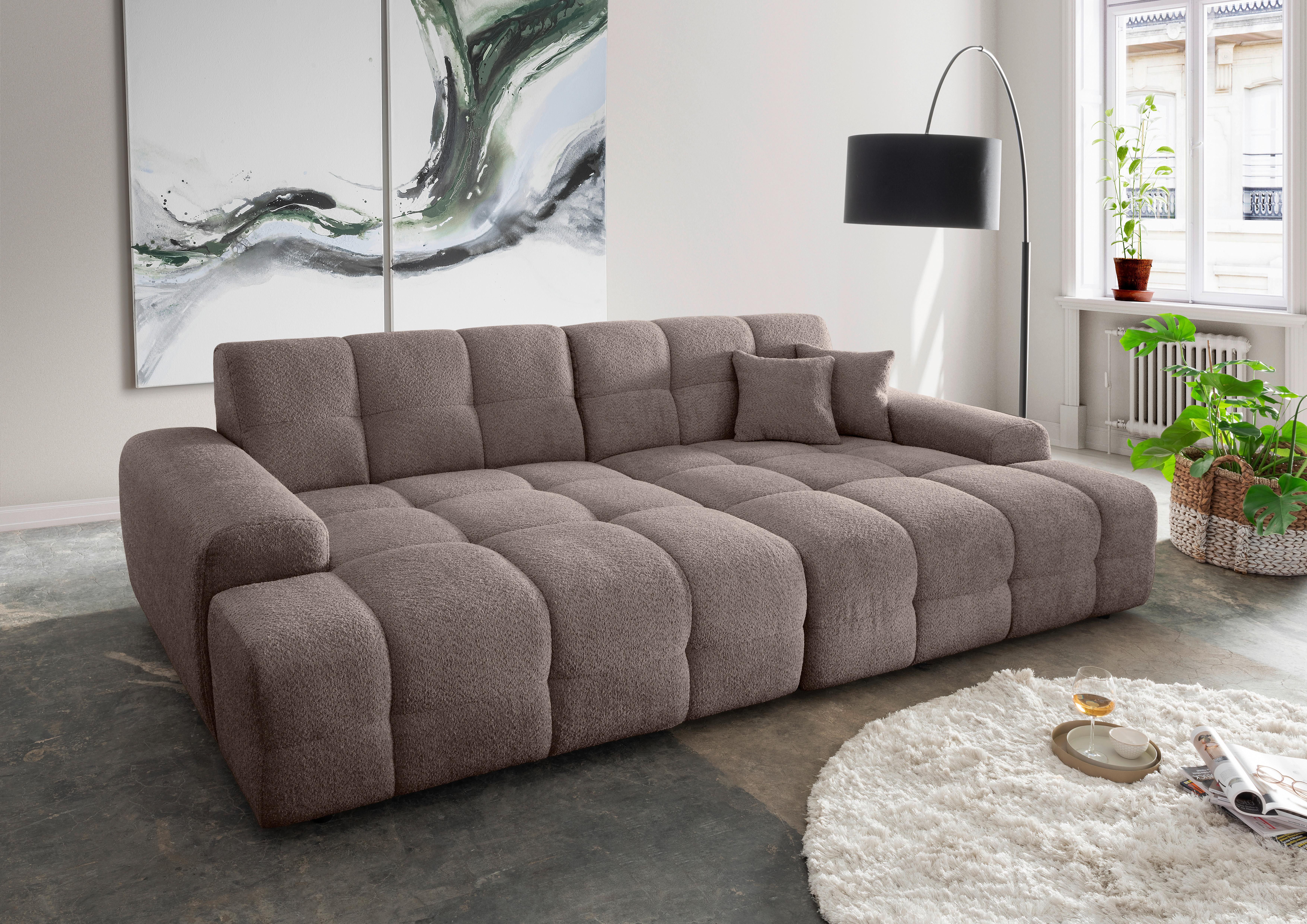 Bigsofa Bosco, Taupe B: 304 cm - Taupe/Schwarz, MODERN, Textil (304/87/155cm) - Livetastic
