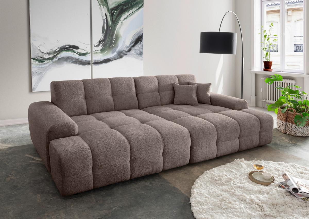Bigsofa Bosco, Taupe B: 304 cm - Taupe/Schwarz, MODERN, Textil (304/87/155cm) - Livetastic