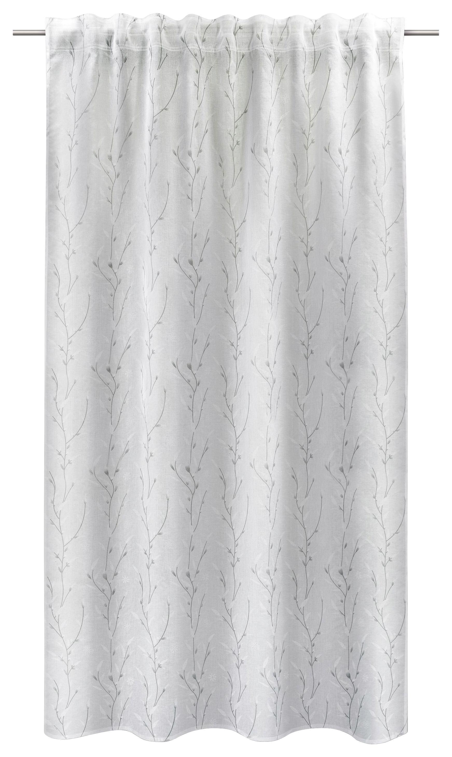 Fertigvorhang Barbara - Weiß/Grau, KONVENTIONELL, Textil (140/245cm) - Ombra