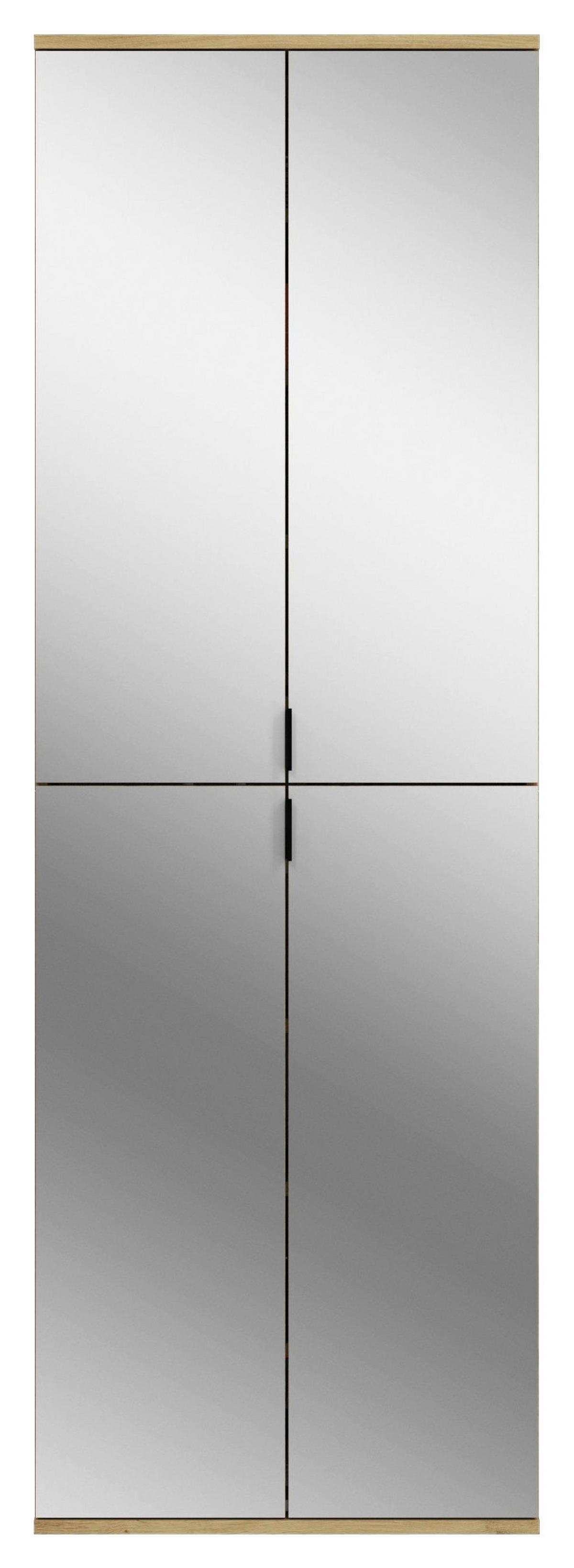 Schuhschrank Projekt X Eiche Artisan B: 61 cm - Eiche Artisan, KONVENTIONELL, Glas/Holzwerkstoff (61/193/34cm) - MID.YOU