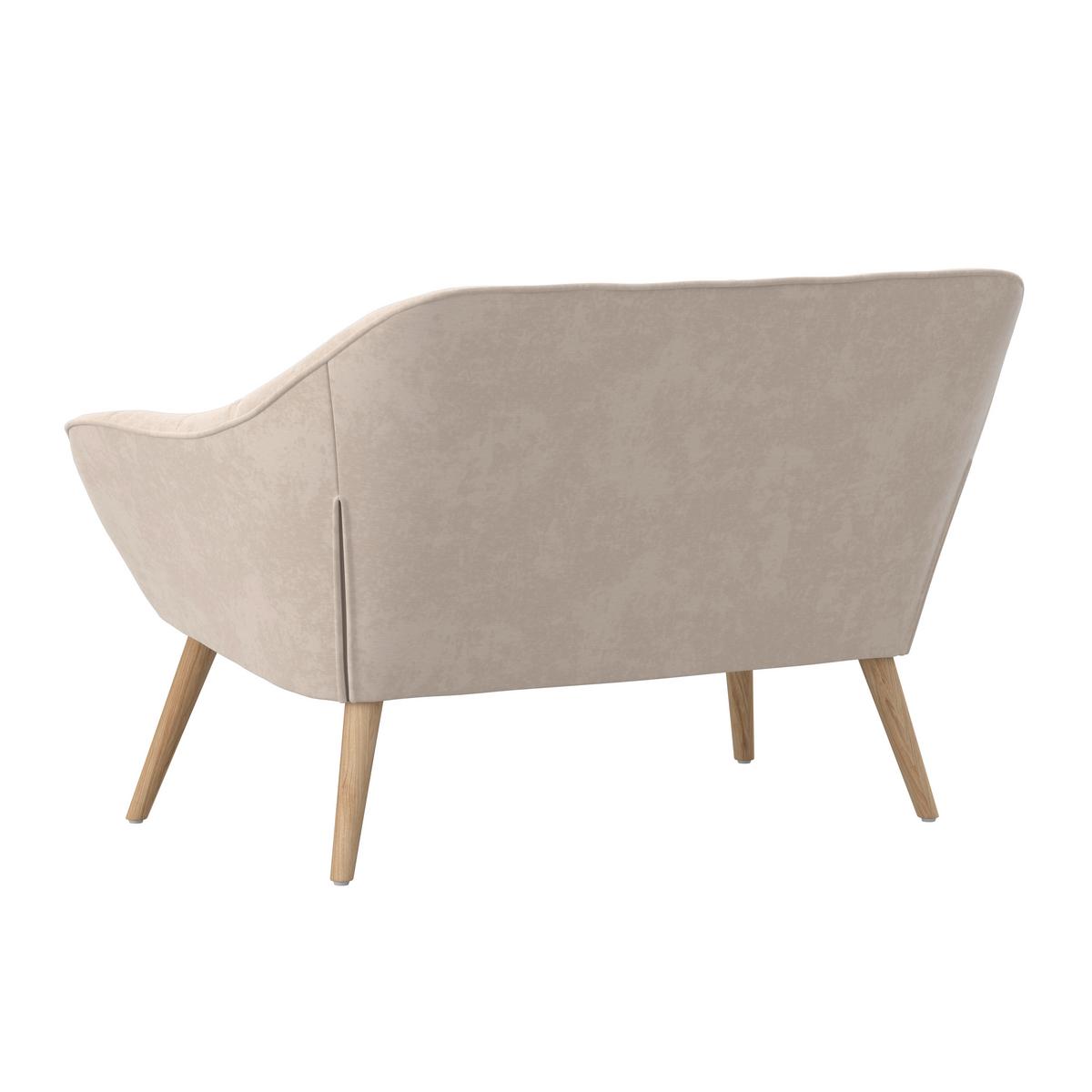 Dvoumístná pohovka MONIQUE, béžová - přírodní barvy/béžová, Moderní, kov/dřevo (126/74/76cm) - Bessagi Home