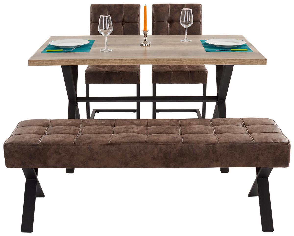 Étkezőasztal Bonny T - tölgyfa színű/antracit, Konventionell, faalapú anyag/fém (140/75/90cm)