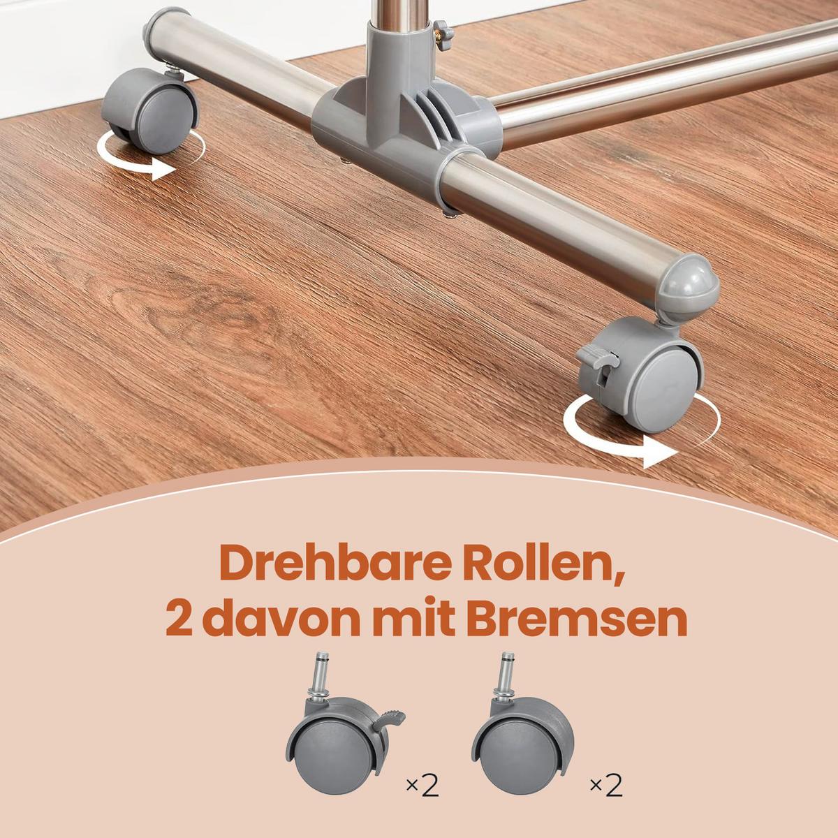 Kleiderwagen Eschefarben B: 93 Cm - Eschefarben, Basics, Kunststoff/Metall (93/113-198/49cm)