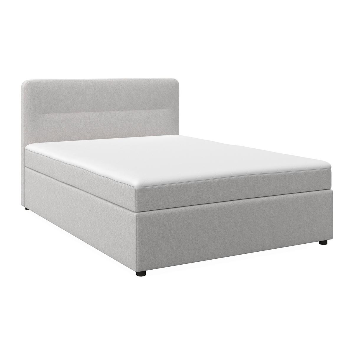 Boxspringová postel MARCO 140x200, světle šedá - černá/světle šedá, Moderní, dřevo/textil (140/200cm) - Bessagi Home