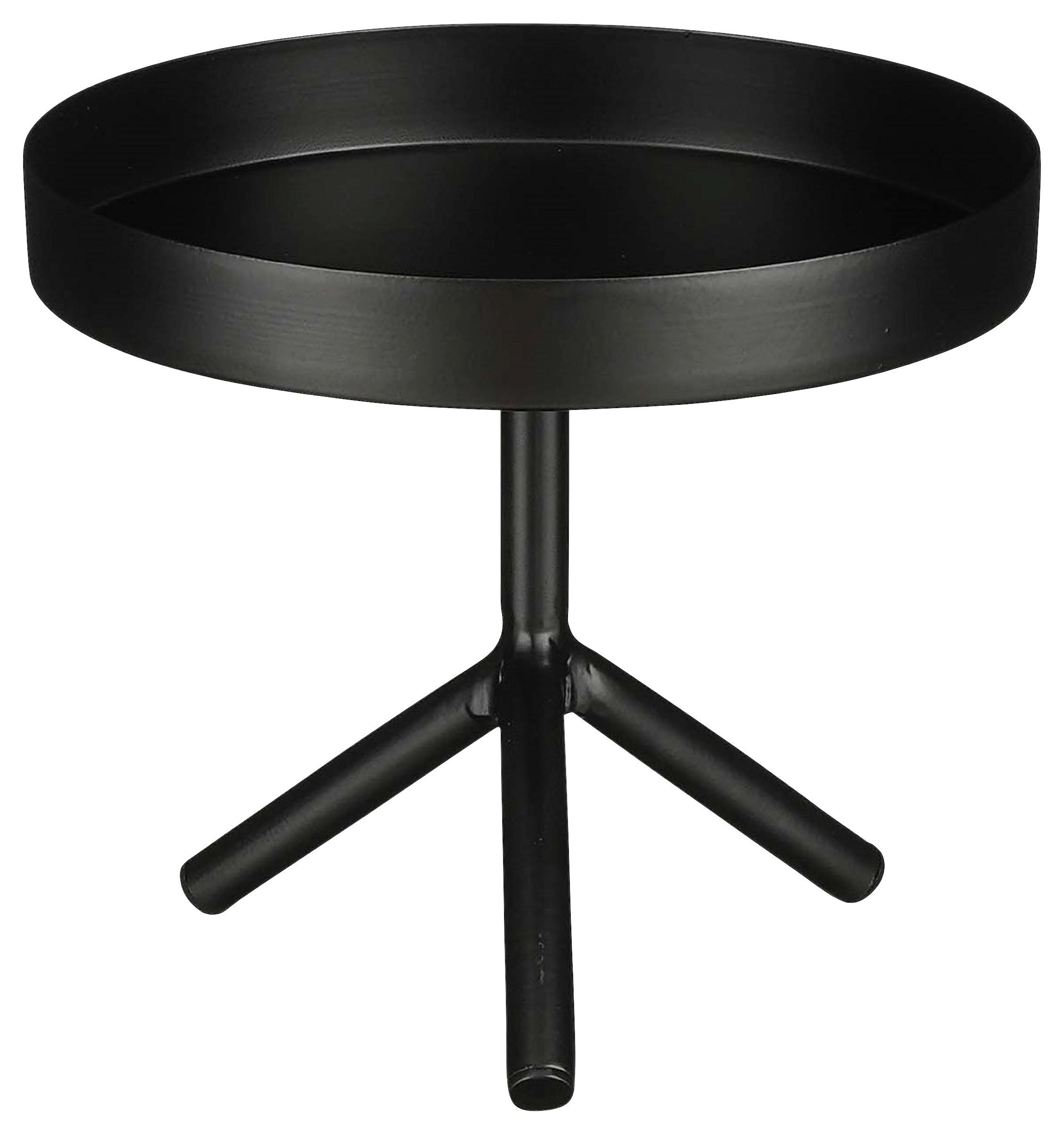 DEKORAČNÍ PODNOS LUXI - černá, Moderní, kov (19/16,5cm) - Modern Living