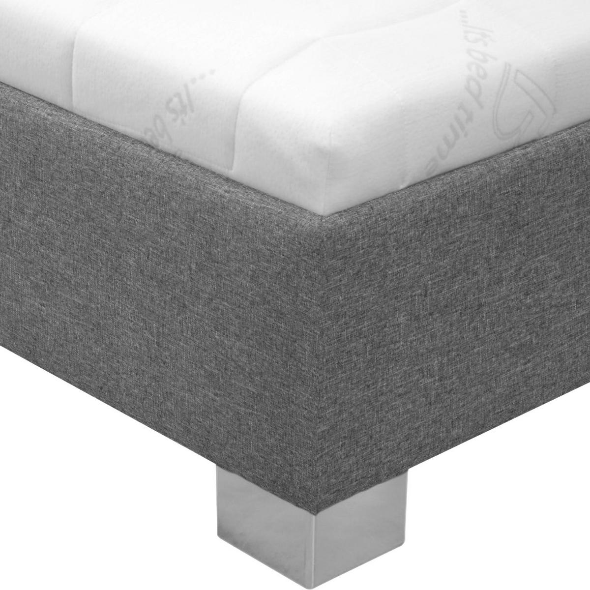 čalouněná postel STILO 140x200, úlož. prostor, šedá - šedá/bílá, dřevo/textil (140/200cm)